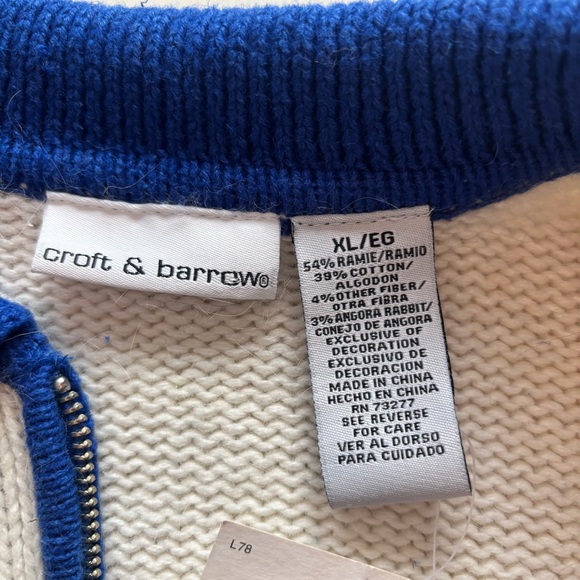 Croft & Barrow Blue and Cream Snowman ⛄️ Knit Sweater - Picture 4 of 9